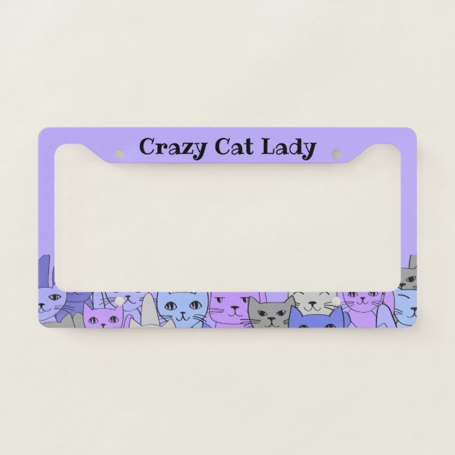 Purple Cats License Plate Frame