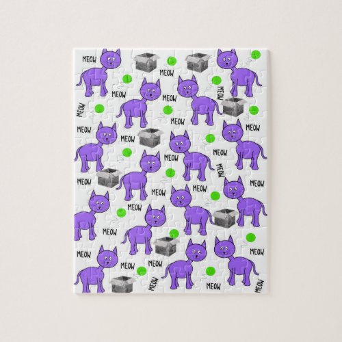 Purple Cats Meow Jigsaw Puzzle