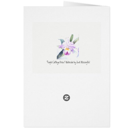 Purple Cattleya Orchid Card (5" X 7") (Back)