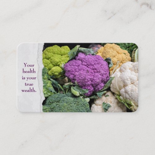 Purple Cauliflower At the Market Business Card