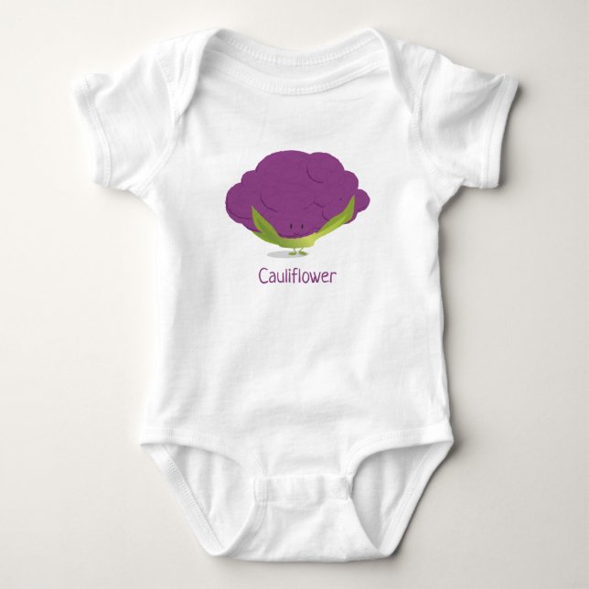 Purple Cauliflower character | Baby Bodysuit (Front)