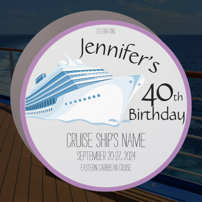 Purple Celebrating Birthday Cruise Door Decor Car Magnet