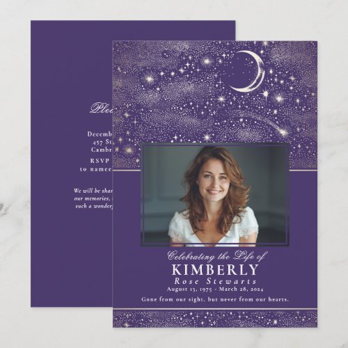 Purple Celebration of Life Funeral Memorial Photo