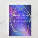 Purple Celestial Art Geometric Gold Bridal Shower Invitation