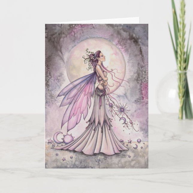 Purple Celestial Fairy Fantasy Art Illustration Card (Front)