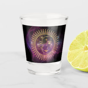 Purple Celestial Sun and Moon Shot Glass