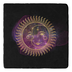 Purple Celestial Sun and Moon  Trivet
