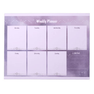 Purple Celestial Weekly Planner – Stylish Notepad