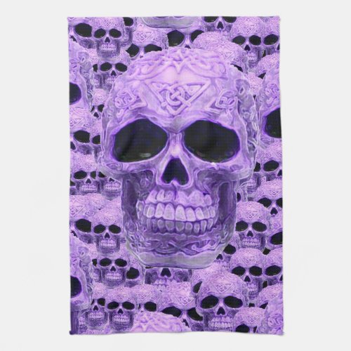 Purple celtic gothic skull towel