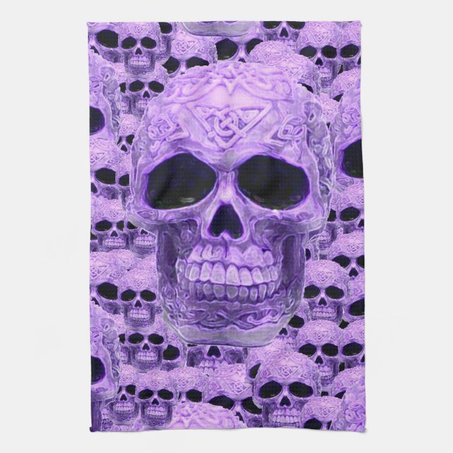Purple celtic gothic skull towel (Vertical)
