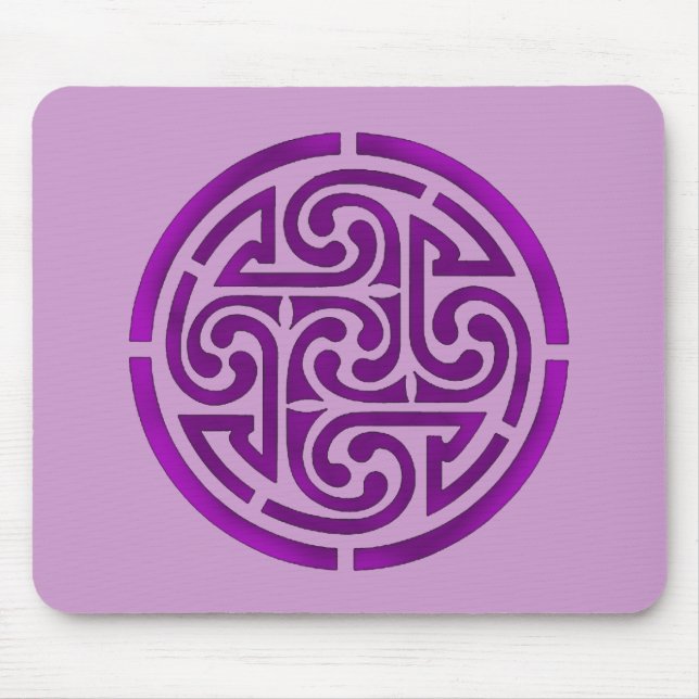 Purple Celtic Knot Design Mouse Pad (Front)