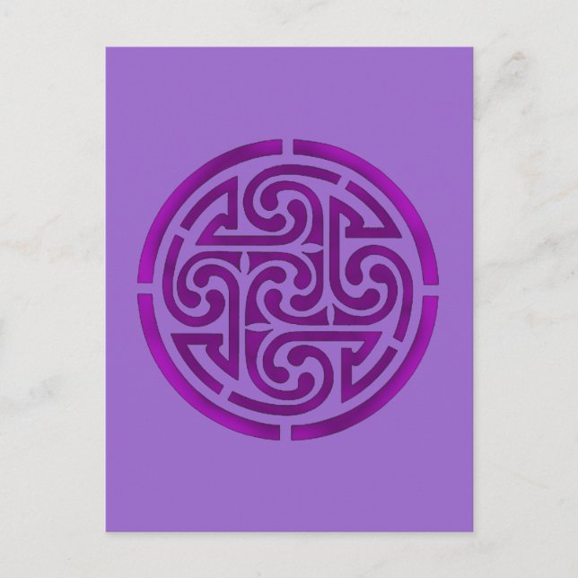 Purple Celtic Knot Design Postcard (Front)