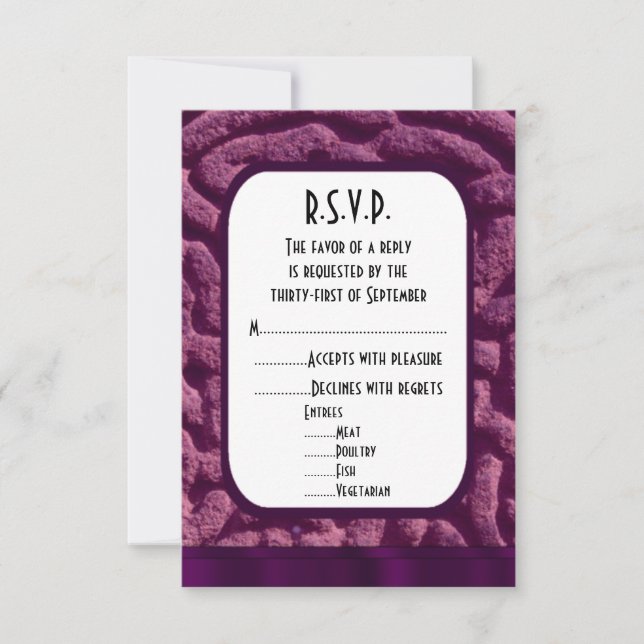 Purple celtic knot modern wedding R.S.V.P RSVP Card (Front)