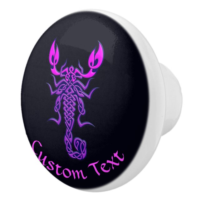Purple Celtic Knot Scorpion Ceramic Knob (Right)