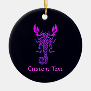 Purple Celtic Knot Scorpion Ceramic Ornament