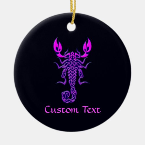 Purple Celtic Knot Scorpion Ceramic Ornament