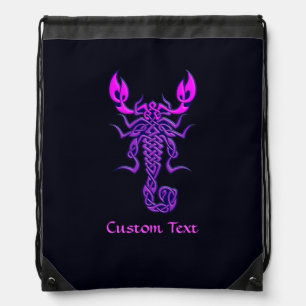 Purple Celtic Knot Scorpion Drawstring Bag