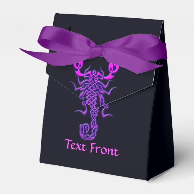 Purple Celtic Knot Scorpion Favor Boxes (Front Side)