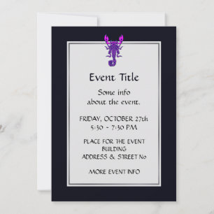 Purple Celtic Knot Scorpion Invitation
