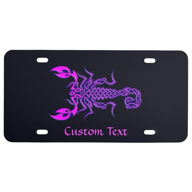 Purple Celtic Knot Scorpion License Plate (Front)
