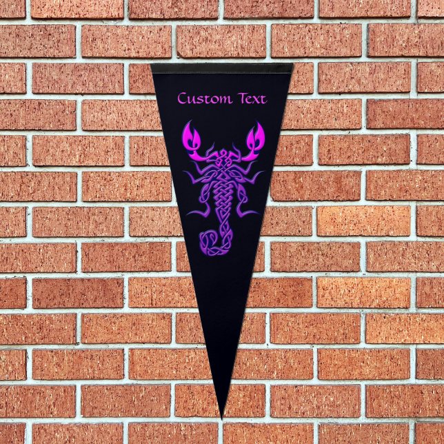 Purple Celtic Knot Scorpion Pennant Flag (Front)