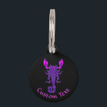 Purple Celtic Knot Scorpion Pet ID Tag<br><div class="desc">Scorpion Icon. Purple icon inspired by celtic knot design. Custom background color. Custom text on both sides.</div>