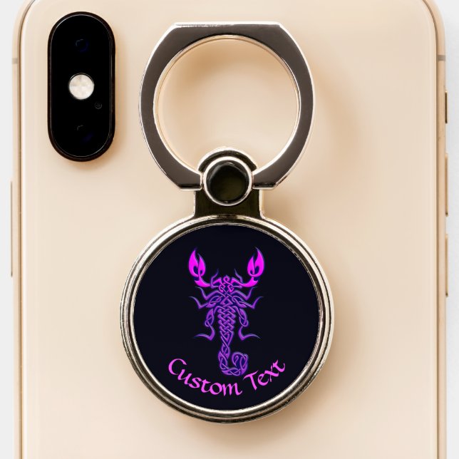 Purple Celtic Knot Scorpion Phone Ring Stand (Close Up)