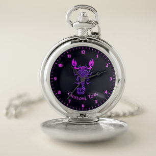 Purple Celtic Knot Scorpion Pocket Watch