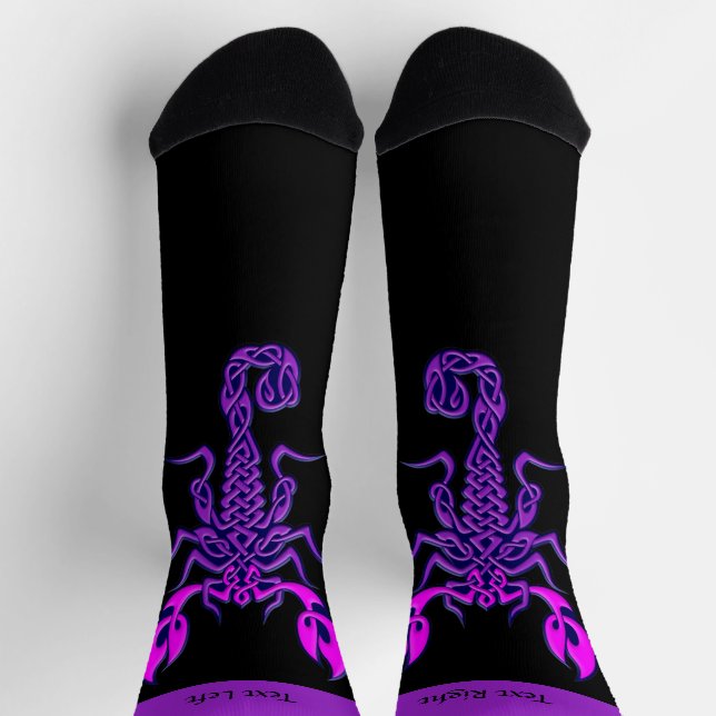 Purple Celtic Knot Scorpion Socks (Top)