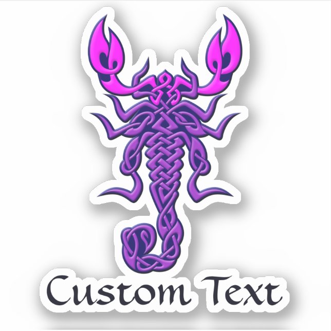 Purple Celtic Knot Scorpion Sticker (Front)