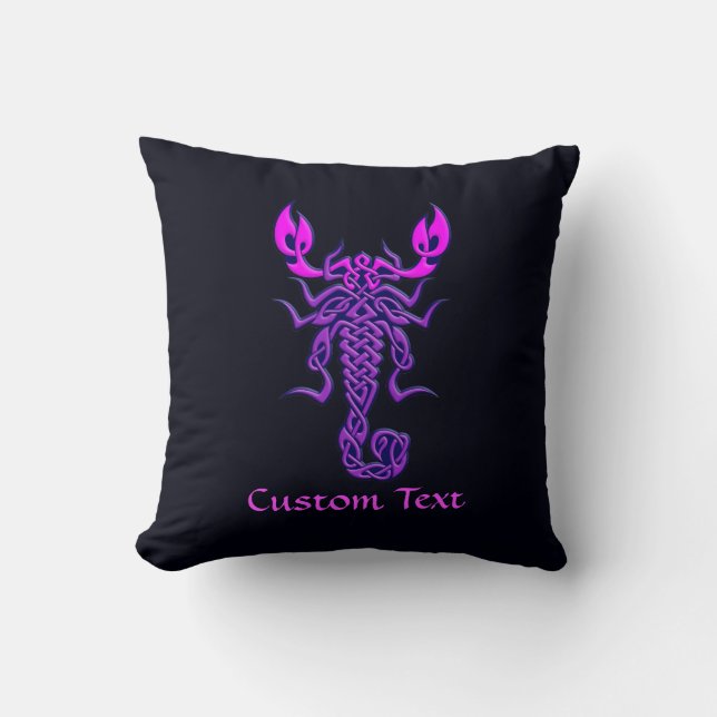 Purple Celtic Knot Scorpion Throw Pillow (Front)