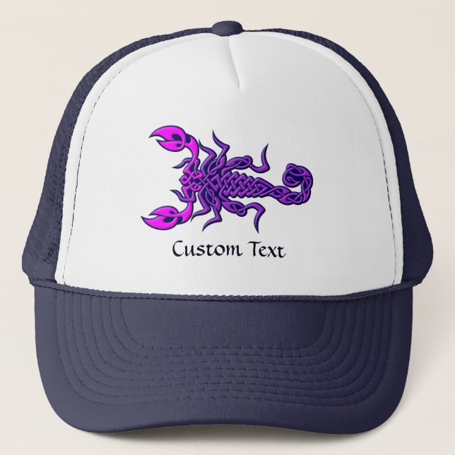 Purple Celtic Knot Scorpion Trucker Hat (Front)