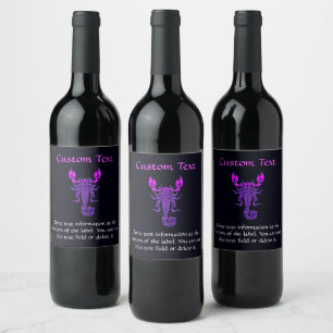 Purple Celtic Knot Scorpion Wine Label