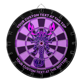 Purple Celtic Knot Scorpion with Custom Text Dart Board
