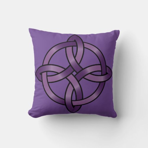 Purple Celtic Knot Throw Pillow