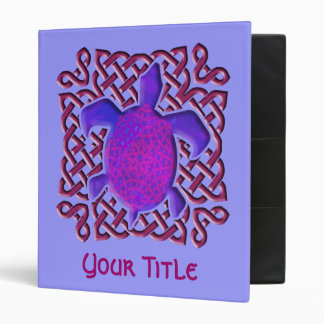 Purple Celtic Knot Turtle Customizable Binder