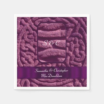 Purple Celtic Knot Wedding Paper Napkins by personalized_wedding at Zazzle