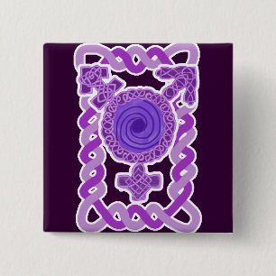 Purple Celtic Knotwork Transgender Symbol Pinback Button