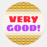 [ Thumbnail: Purple Chain-Like Pattern On a Yellow Background Round Sticker ]