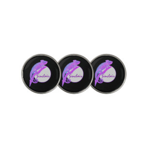 Purple Chameleon with Circle Personalized Golf Ball Marker