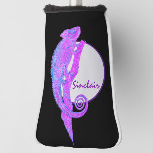 Purple Chameleon with Circle Personalized Golf Head Cover