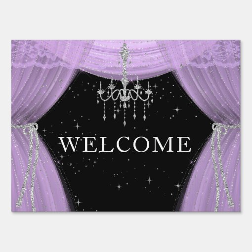 purple chandelier Quinceanera Yard Sign Zazzle