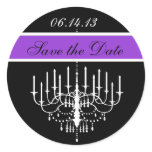 Purple Chandelier Save the Date Stickers