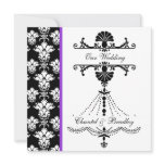 Purple Chandelier Square Wedding Invitation
