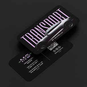 Purple Chauffeur Transport Car Driver Auto Care Business Card