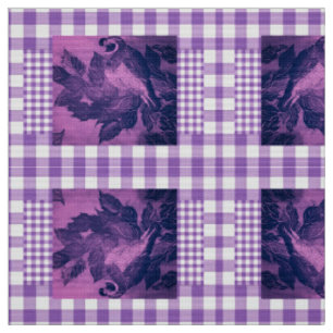 Purple Chck Quail Fabric