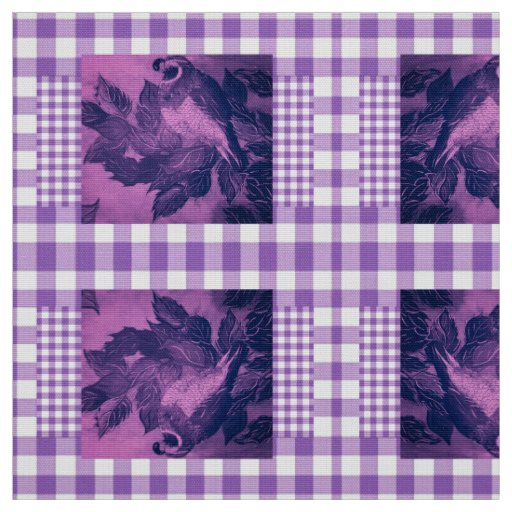 Purple Chck Quail Fabric