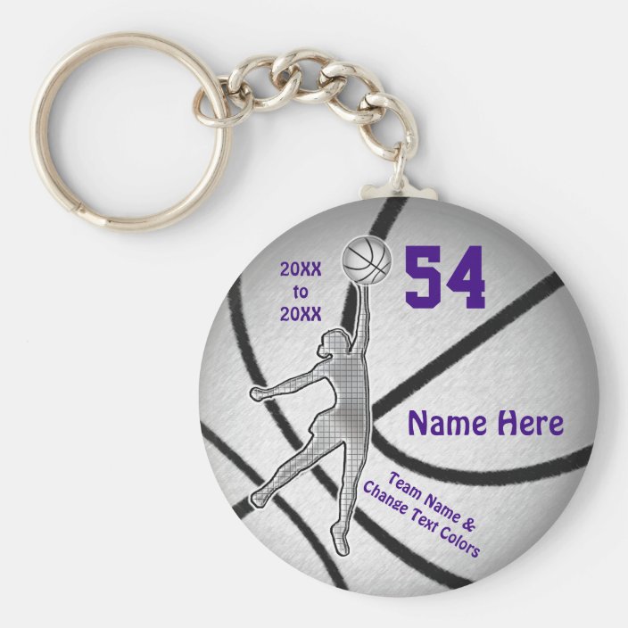 Purple Cheap Basketball Team Gifts for Girls Keychain