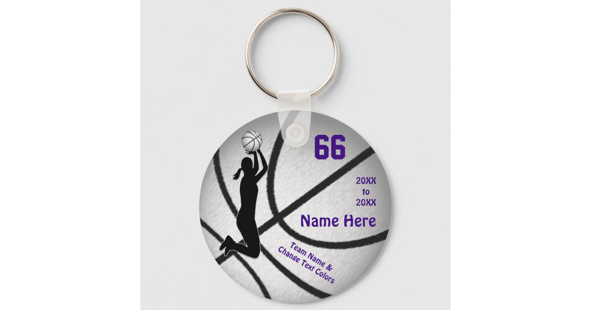 Purple Cheap Basketball Team Gifts for Girls Keychain Zazzle