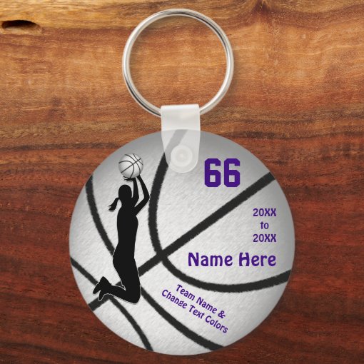 Purple Cheap Basketball Team Gifts for Girls Keychain Zazzle